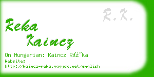 reka kaincz business card